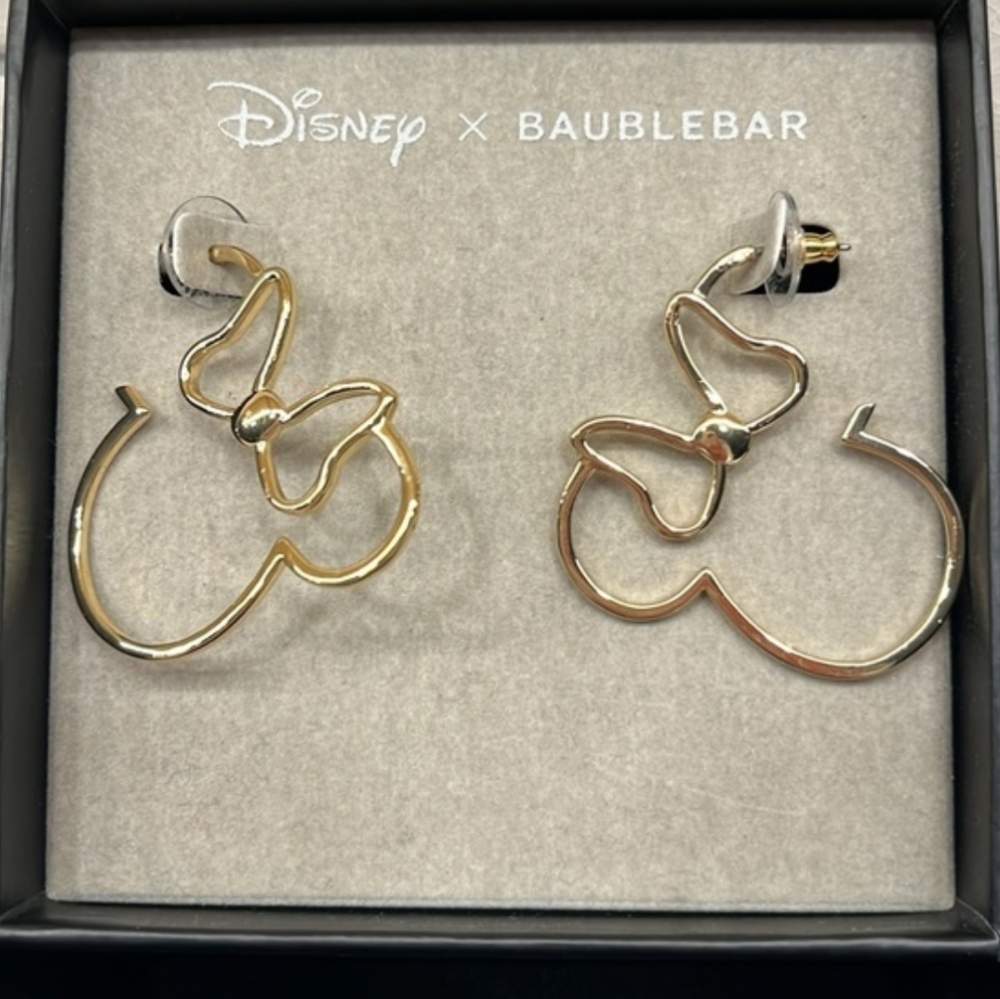 Disney BaubleBar Gold Minnie Mouse Hoop Earrings